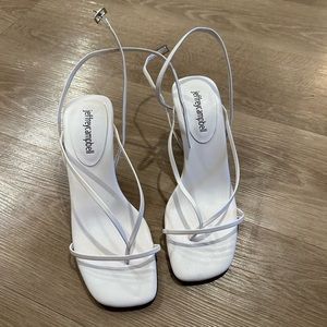 Jeffery Campbell white kitten heels